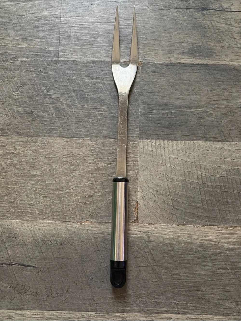Stainless Steel Carving Fork with Black and Silver Handle